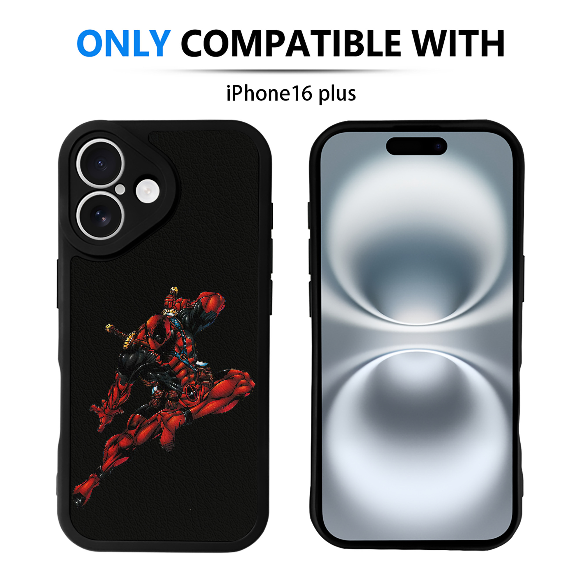 （画像用） Deadpool デッドプール 【iPhone 16シリーズ対応】シリコンスマホケース（レザー調） 材質：シリコン
